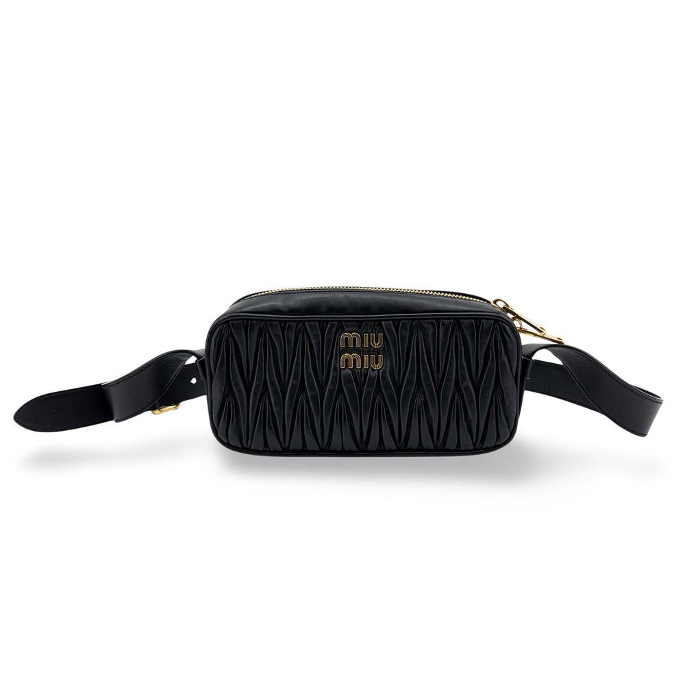 Miu Matelassé Napa Leather Shoulder Bag #352255F81B
